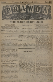 Prawda : tygodnik polityczny, społeczny i literacki. 1883, nr 52