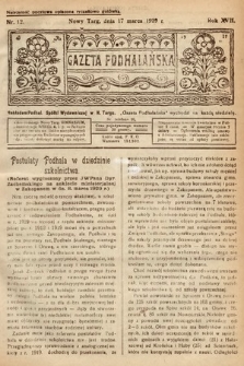 Gazeta Podhalańska. 1929, nr 12