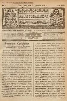 Gazeta Podhalańska. 1929, nr 17