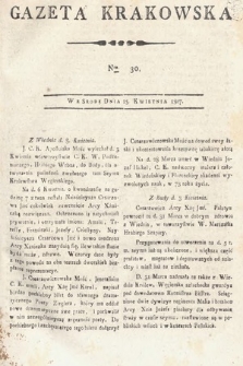 Gazeta Krakowska. 1807 , nr 30