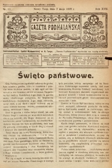 Gazeta Podhalańska. 1929, nr 19