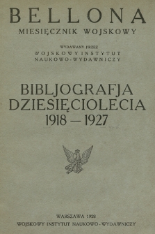 Bellona : bibljografja dziesięciolecia 1918-1927
