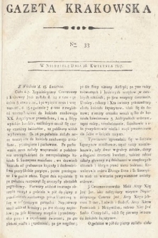 Gazeta Krakowska. 1807 , nr 33