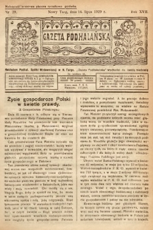 Gazeta Podhalańska. 1929, nr 29