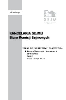 Pełny Zapis Przebiegu Posiedzenia Komisji Mniejszości Narodowych i Etnicznych (nr 34) z dnia 7 lutego 2013 r.