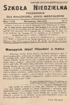 Szkoła Niedzielna : przewodnik dla nauczycieli szkół niedzielnych. R.1, 1938, nr 5