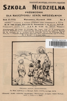 Szkoła Niedzielna : przewodnik dla nauczycieli szkół niedzielnych. R.2, 1939, nr 1
