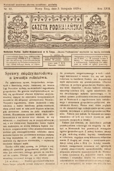 Gazeta Podhalańska. 1929, nr 45