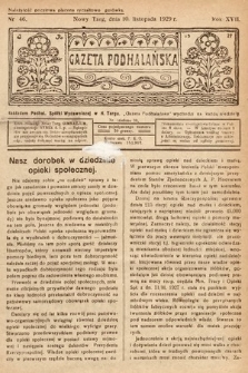 Gazeta Podhalańska. 1929, nr 46