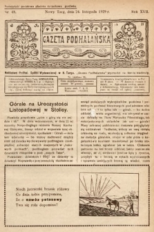 Gazeta Podhalańska. 1929, nr 48