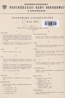 Dziennik Urzędowy Wojewódzkiej Rady Narodowej w Katowicach. 1976, Skorowidz alfabetyczny
