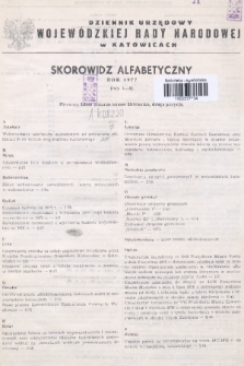 Dziennik Urzędowy Wojewódzkiej Rady Narodowej w Katowicach. 1977, Skorowidz alfabetyczny