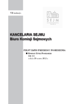 Pełny Zapis Przebiegu Posiedzenia Komisji Etyki Poselskiej (nr 10) z dnia 29 marca 2012 r.