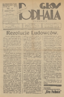 Głos Podhala. 1939, nr 5