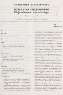 Dziennik Urzędowy Województwa Katowickiego. 1991, Skorowidz alfabetyczny