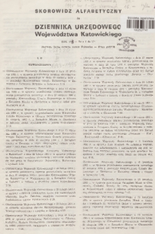 Dziennik Urzędowy Województwa Katowickiego. 1993, Skorowidz alfabetyczny