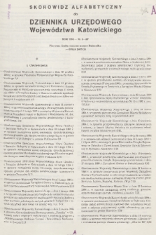 Dziennik Urzędowy Województwa Katowickiego. 1994, Skorowidz alfabetyczny