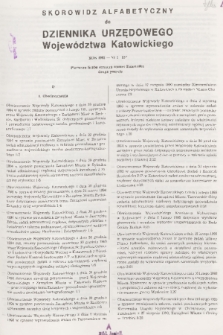 Dziennik Urzędowy Województwa Katowickiego. 1995, Skorowidz alfabetyczny