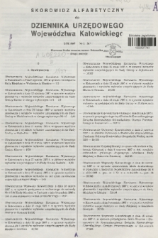 Dziennik Urzędowy Województwa Katowickiego. 1997, Skorowidz alfabetyczny