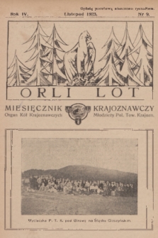 Orli Lot : miesięcznik krajoznawczy : organ Kół Krajoznawczych Młodzieży Pol. Tow. Krajozn. R.4, 1923, nr 9