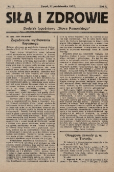Siła i Zdrowie : dodatek tygodniowy „Słowa Pomorskiego”. 1927, nr 3