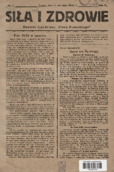 Siła i Zdrowie : dodatek tygodniowy „Słowa Pomorskiego”. 1928, nr 1