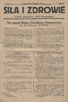 Siła i Zdrowie : dodatek tygodniowy „Słowa Pomorskiego”. 1928, nr 17