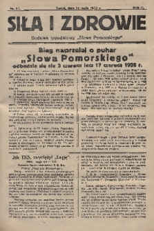 Siła i Zdrowie : dodatek tygodniowy „Słowa Pomorskiego”. 1928, nr 21