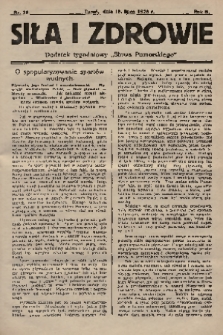 Siła i Zdrowie : dodatek tygodniowy „Słowa Pomorskiego”. 1928, nr 29