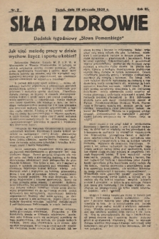 Siła i Zdrowie : dodatek tygodniowy „Słowa Pomorskiego”. 1929, nr 2