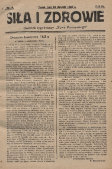 Siła i Zdrowie : dodatek tygodniowy „Słowa Pomorskiego”. 1929, nr 4