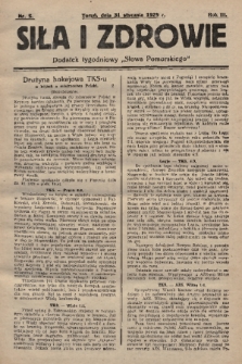 Siła i Zdrowie : dodatek tygodniowy „Słowa Pomorskiego”. 1929, nr 5
