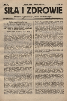 Siła i Zdrowie : dodatek tygodniowy „Słowa Pomorskiego”. 1929, nr 6