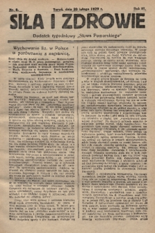 Siła i Zdrowie : dodatek tygodniowy „Słowa Pomorskiego”. 1929, nr 8