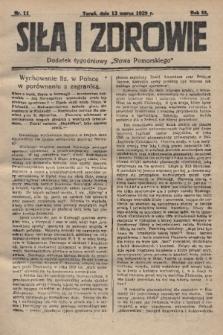 Siła i Zdrowie : dodatek tygodniowy „Słowa Pomorskiego”. 1929, nr 11