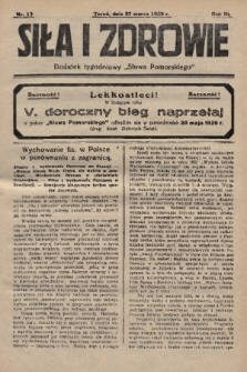 Siła i Zdrowie : dodatek tygodniowy „Słowa Pomorskiego”. 1929, nr 13