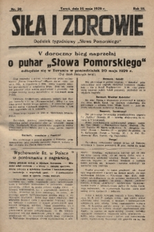 Siła i Zdrowie : dodatek tygodniowy „Słowa Pomorskiego”. 1929, nr 20