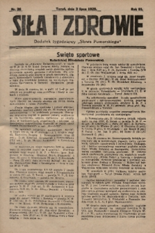 Siła i Zdrowie : dodatek tygodniowy „Słowa Pomorskiego”. 1929, nr 26