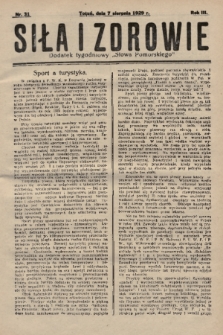 Siła i Zdrowie : dodatek tygodniowy „Słowa Pomorskiego”. 1929, nr 31