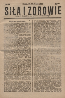 Siła i Zdrowie : dodatek tygodniowy „Słowa Pomorskiego”. 1929, nr 34
