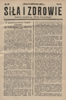 Siła i Zdrowie : dodatek tygodniowy „Słowa Pomorskiego”. 1929, nr 39