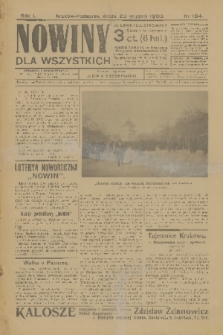 Nowiny dla Wszystkich : dziennik ilustrowany. R.1, 1903, nr 184