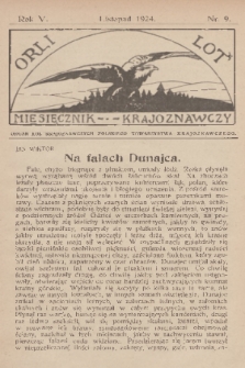 Orli Lot : miesięcznik krajoznawczy : organ Kół Krajoznawczych Polskiego Towarzystwa Krajoznawczego. R.5, 1924, nr 9