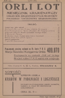Orli Lot : miesięcznik krajoznawczy : organ Kół Krajoznawczych Młodzieży Polskiego Towarzystwa Krajoznawczego. R.15, 1934, nr 2