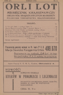 Orli Lot : miesięcznik krajoznawczy : organ Kół Krajoznawczych Młodzieży Polskiego Towarzystwa Krajoznawczego. R.15, 1934, nr 3
