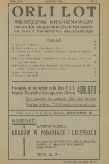 Orli Lot : miesięcznik krajoznawczy : organ Kół Krajoznawczych Młodzieży Polskiego Towarzystwa Krajoznawczego. R.16, 1935, nr 3