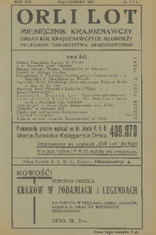 Orli Lot : miesięcznik krajoznawczy : organ Kół Krajoznawczych Młodzieży Polskiego Towarzystwa Krajoznawczego. R.16, 1935, nr 5