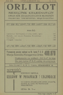 Orli Lot : miesięcznik krajoznawczy : organ Kół Krajoznawczych Młodzieży Polskiego Towarzystwa Krajoznawczego. R.16, 1935, nr 9-10