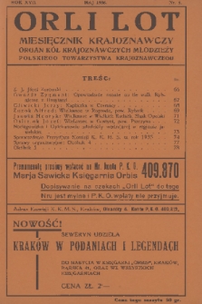 Orli Lot : miesięcznik krajoznawczy : organ Kół Krajoznawczych Młodzieży Polskiego Towarzystwa Krajoznawczego. R.17, 1936, nr 5