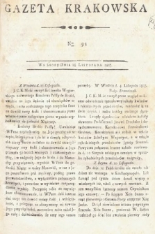 Gazeta Krakowska. 1807 , nr 92